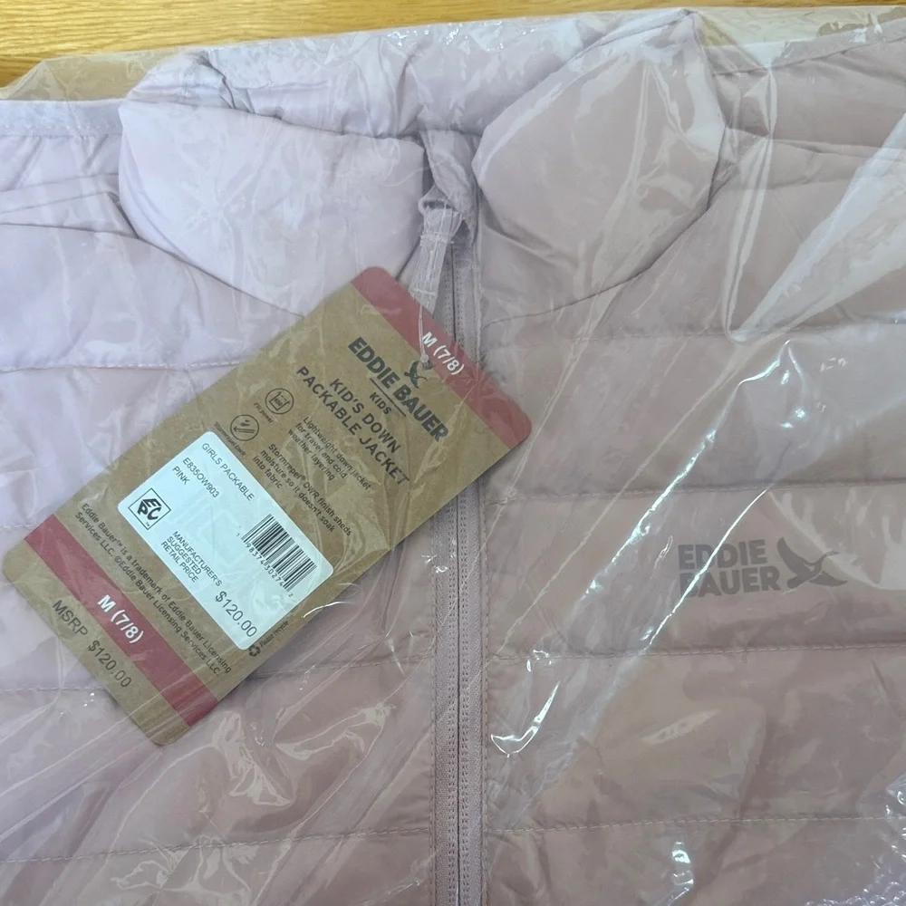 Eddie Bauer Kids Light Pink Quilted Jacket. Size 7/8